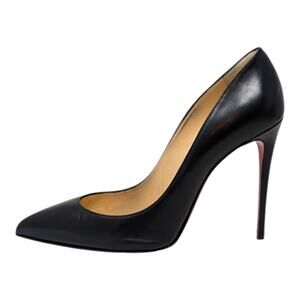 Christian Louboutin Pigalle Follies 100 Black Leather Pump Stiletto Heel 39.5
